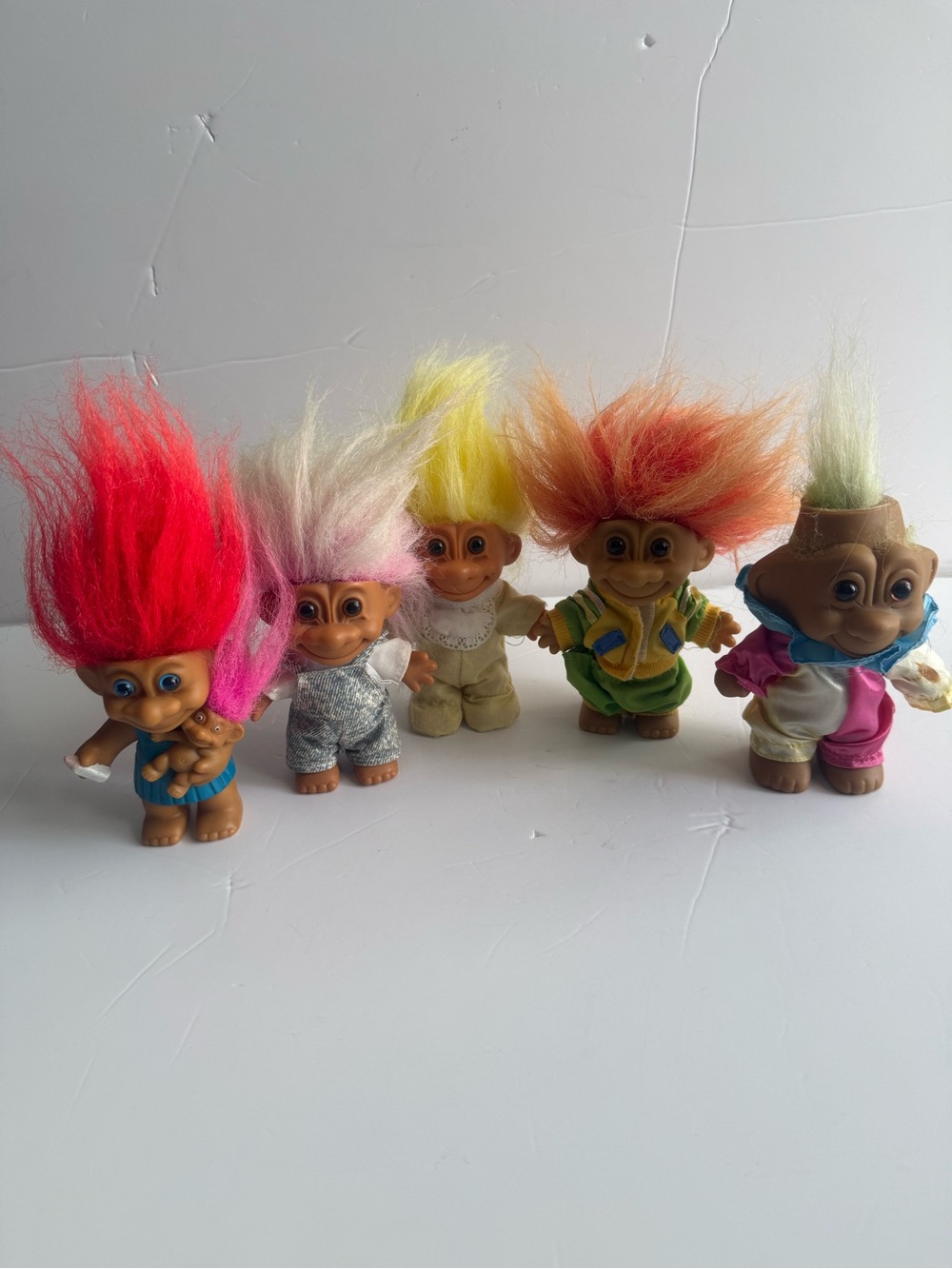 Vintage 1990's Genuine Russ Troll Dolls 4-6” Lot of 5